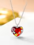 TOUPOP Sterling Silver Red Heart Urn Pendant Keepsake Memorial Necklace-0-2