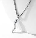 wholesale  & 925 Sterling Silver Italian Horn Pendant Luck Charm Necklaces for Men Women - 24 Chain Length-0-1