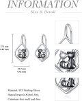 wholesale 925 Sterling Silver Cat Heart Teardrop Dangle Drop Hoop Earrings for Women Gifts-0-3