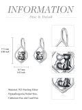 wholesale 925 Sterling Silver Two Tone Kissing Cats Heart Drop Earrings For Women-0-3