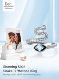 wholesale 925 Sterling Silver Adjustable Snake Band Ring Jewelry Gift for Women-0-5
