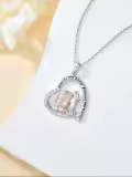 TOUPOP Sterling Silver Heart/Moon Pendant Always My Sister Forever My Friend-0-2