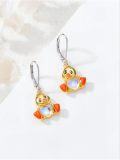 wholesale 925 Sterling Silver Duck Dangle Earrings for Women Cute Animal s-0-1