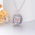 TOUPOP Sterling Silver Crystal 3 Sisters Necklace Gift For Women-0-2