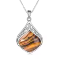 wholesale 925 Sterling Silver Moonstone Lapis Larimar Moss Agate Teardrop Filigree Pendant-0-63