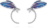 wholesale 925 Sterling Silver Blue Enamel Dragonfly Stud Earrings for Women Girls  4cm Long-L-Dragonfly
