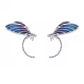 wholesale 925 Sterling Silver Blue Enamel Dragonfly Stud Earrings Wholesale for Women Girls  4cm Long-0-0