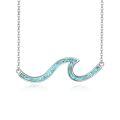 wholesale 925 Sterling Silver Wave Pendant Necklace Wholesale In Rose Gold Tone For Women Fashionable Minimalist Jewelry-0-27