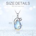 TOUPOP Sterling Silver Moonstone Cat Pendant Necklace-0-3