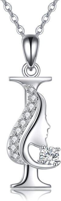 wholesale Sterling Silver Alphabet A Z Initial Letter Pendant Necklace for Women Jewelry Gifts-I