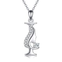 wholesale 925 Sterling Silver Alphabet A Z Initial Letter Pendant Necklace for Women Jewelry Gifts-I