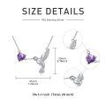 wholesale 925 Sterling Silver Hummingbird Necklace With Heart Amethyst Gemstone-0-4
