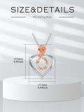 wholesale 925 Sterling Silver Lab-Grown Cubic Zirconia Rose Heart Pendant Necklaces for Women - Anniversary/Birthday/Mother's Day Gift Ideas-0-3