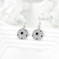 wholesale 925 Sterling Silver Round Soccer Ball Dangle Earrings Sports Gifts for Her-0-2