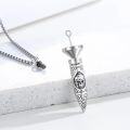 wholesale 925 Sterling Silver Skull Bullet Hourglass Cylinder Urn Necklace for Ashes Jewelry Memorial Keepsake Pendant with Funnel and Chain 24-0-1