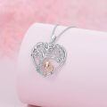 TOUPOP Sterling Silver Abalone Shell Father Heart Tree Of Life Necklace-0-4