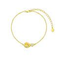 wholesale 925 Sterling Silver Rose And Heart Charm Bracelet With Cz Details-0-0
