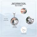 wholesale 925 Sterling Silver Dolphin Pendant with Green Agate Gemstone Necklace s for Women-0-2