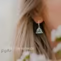 TOUPOP Sterling Silver Crystal Drop Earrings Trinity Celtic Knot Leverback-0-1