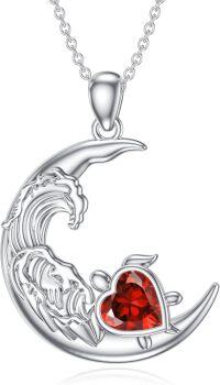 wholesale  Silver Turquoise Ocean Turtle Pendant Necklace Jewelry Gift for Women -January