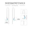 wholesale 925 Sterling Silver Blue Opal Crescent Moon Threader Dangle Earrings-0-4
