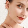 wholesale 925 Sterling Silver Flower Pearl Drop Earrings Gold Plated For Women-0-5