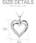 wholesale 925 Sterling Silver Lab-Grown Diamond Double Heart Pendant Necklace for Women-0-3