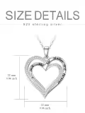 wholesale 925 Sterling Silver Lab-Grown Diamond Double Heart Pendant Necklace Wholesale for Women-0-3