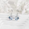 wholesale 925 Sterling Silver Blue Crystal Moonstone Anchor Heart Drop Earrings - Nautical  for Women-0-3