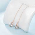 wholesale 925 Sterling Silver CZ Teardrop Chain Threader Drop Dangle Earrings for Women Girls-0-9