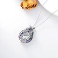 wholesale 925 Sterling Silver Rainbow Crystal Dragon Pendant Necklace s for Women-0-2