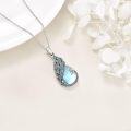 wholesale 925 Sterling Silver Moonstone Peacock Feather Pendant Necklace for Women-0-3