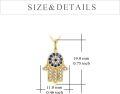 wholesale 14K Gold Blue and White Crystal Evil Eye Hand Pendant Necklace for Women-0-3