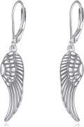 wholesale 925 Sterling Silver Angel Wing Dangle Earrings with Leverbacks for Women-0-0