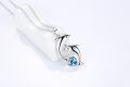 wholesale 925 Sterling Silver Dolphin Pendant With Blue Heart Crystal Necklace-0-4