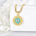 wholesale Gold 925 Sterling Silver Evil Eye Locket Photo Frame Pendant Necklace for Women Gifts-0-2