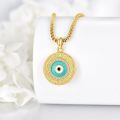 wholesale Gold 925 Sterling Silver Evil Eye Locket Photo Frame Pendant Necklace for Women Gifts-0-2