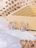 wholesale 925 Sterling Silver Axolotl Hoop Earrings - Adorable Purple Enamel Gift for Her-0-4