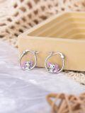 wholesale 925 Sterling Silver Axolotl Hoop Earrings - Adorable Purple Enamel Gift for Her-0-4