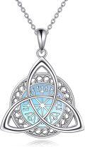 wholesale 925 Sterling Silver Triquetra Viking Amulet Protection Pendant Necklace-0-0