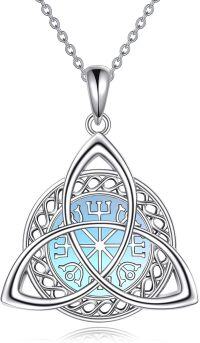 wholesale 925 Sterling Silver Triquetra Viking Amulet Protection Pendant Necklace-Celtic Moonstone Necklace