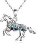 wholesale 925 Sterling Silver Turquoise Mountain Horse Pendant Necklace-0-0