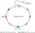 wholesale 925 Sterling Silver Rainbow 7 Chakra Stones Yoga Bracelet for Women Wife Girlfriend-0-4
