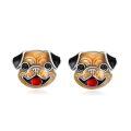 wholesale 925 Sterling Silver Pug Face Red Nose Stud Earrings for Women-0-0