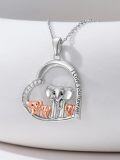 wholesale 925 Sterling Silver Elephant Family Pendant Necklace with 1-5 Cubs Mothers Day Gifts for Women-0-7