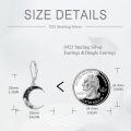 wholesale 925 Sterling Silver Crescent Moon Mountain Landscape Leverback Earrings-0-3