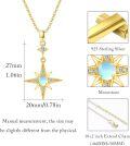 wholesale 925 Sterling Silver Blue Opal Star Pendant Necklace for Women Girls-0-4
