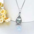 wholesale 925 Sterling Silver Cremation Urn Pendant Necklace Celtic Knot Blue Opal Teardrop Platinum Plated-0-30