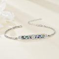 wholesale 925 Sterling Silver Abalone Shell Daisy Bar Pendant Bracelet - Tree of Life Jewelry for Women-0-2