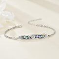 wholesale 925 Sterling Silver Thistle Inlay Bracelet-0-7